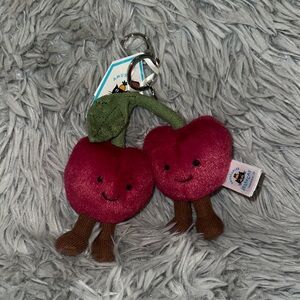 Jellycat Amuseables Cherries Plush Keychain